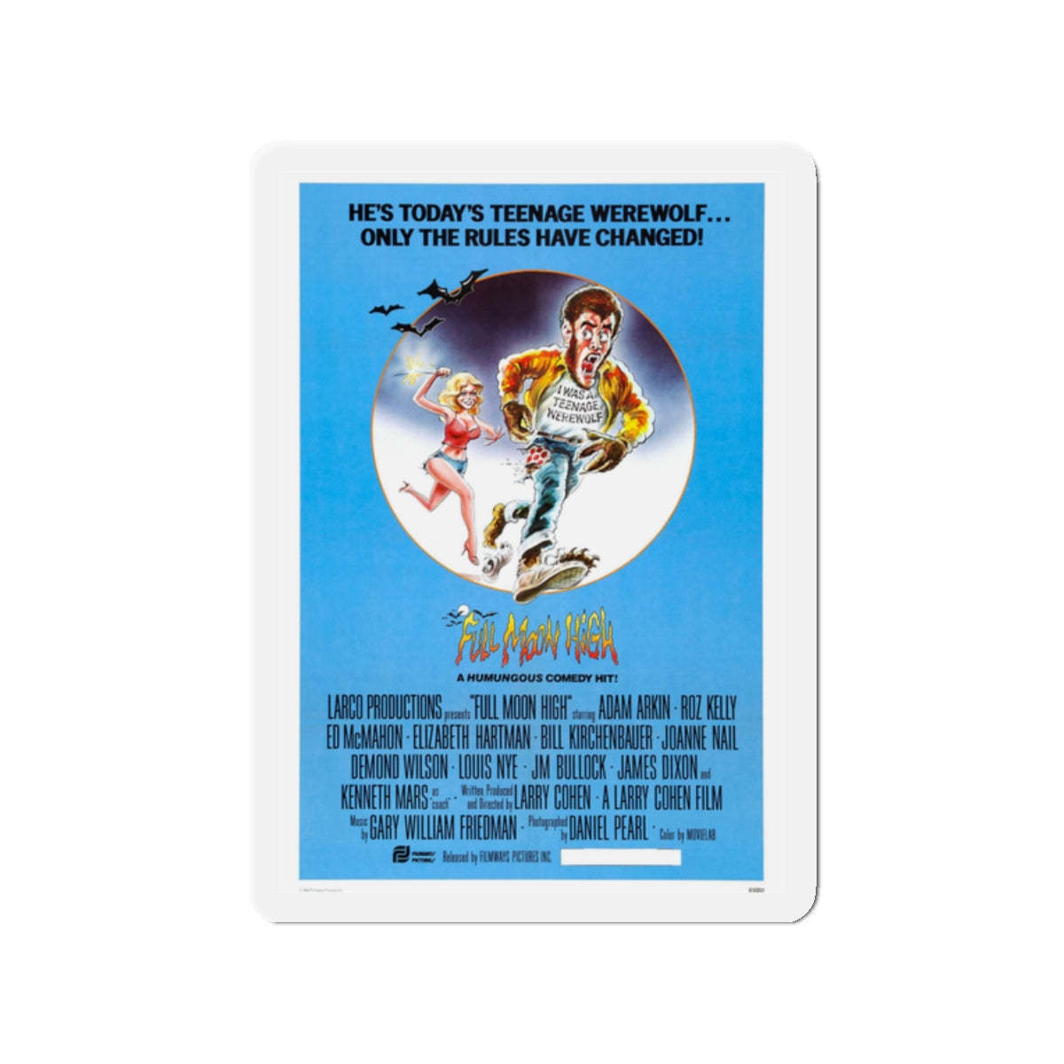 FULL MOON HIGH 1981 Movie Poster - Die-Cut Magnet-2" x 2"-The Sticker Space