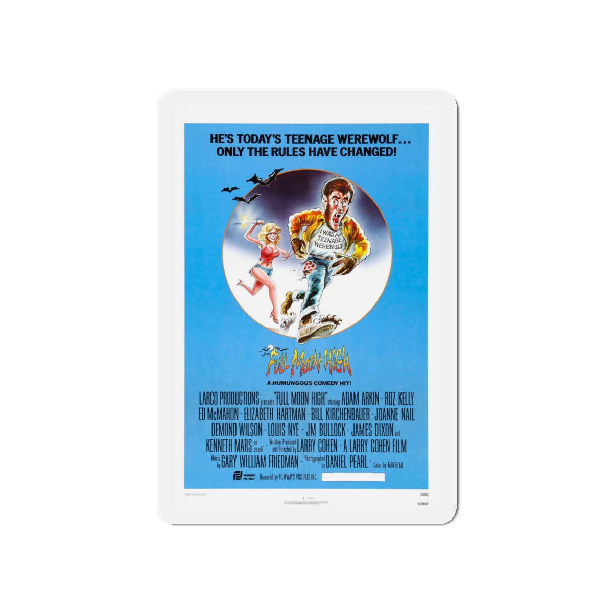 FULL MOON HIGH 1981 Movie Poster - Die-Cut Magnet-5" x 5"-The Sticker Space