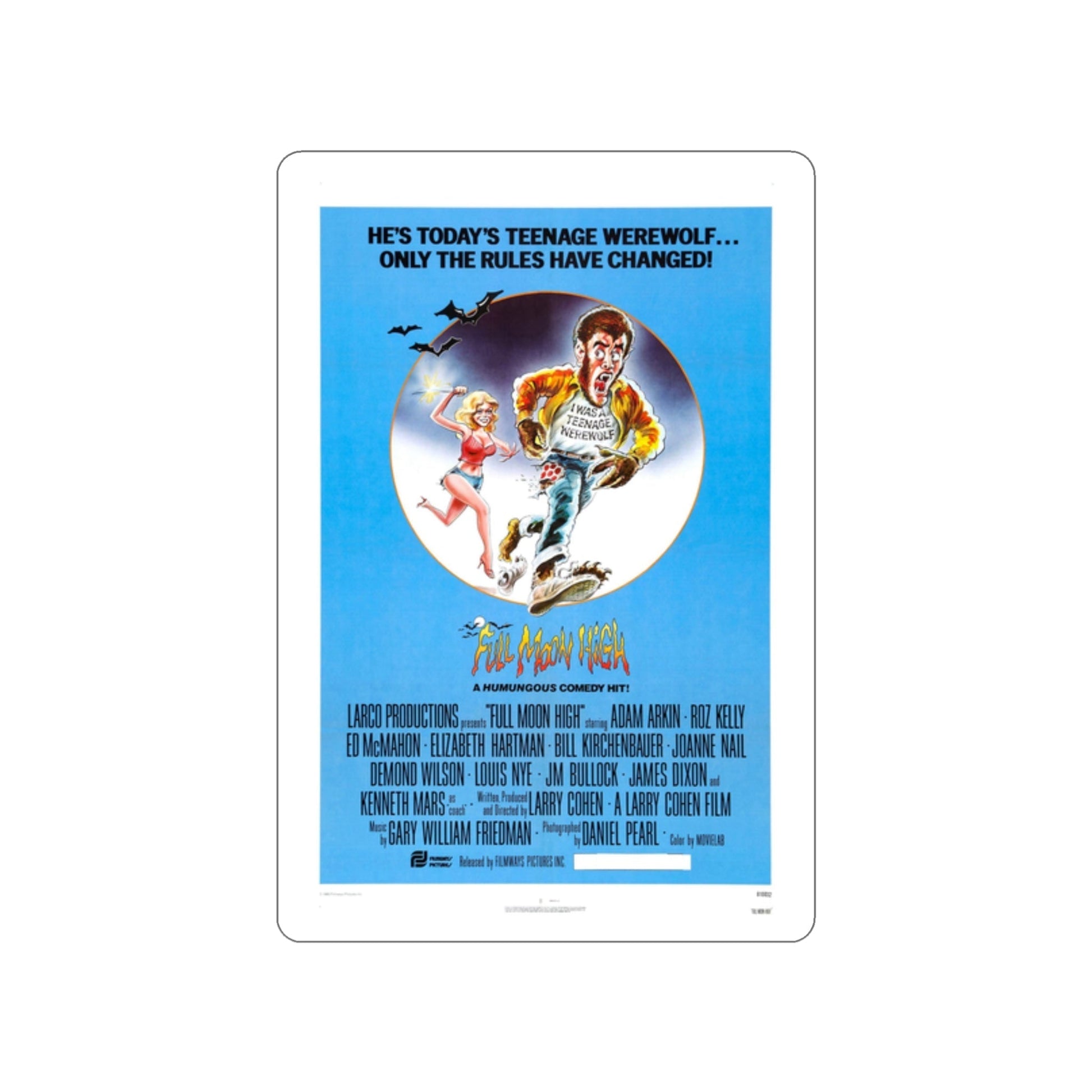 FULL MOON HIGH 1981 Movie Poster STICKER Vinyl Die-Cut Decal-2 Inch-The Sticker Space