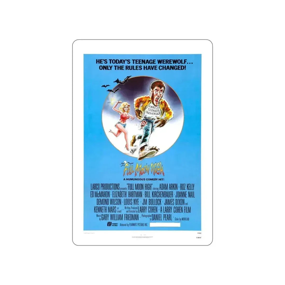 FULL MOON HIGH 1981 Movie Poster STICKER Vinyl Die-Cut Decal 6 Inch - The Sticker Space