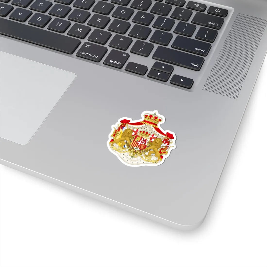 Full Ornamented Coat of Arms of Amadeo I of Spain (Spain) (Coat of Arms) STICKER Vinyl Kiss-Cut Decal - The Sticker Space