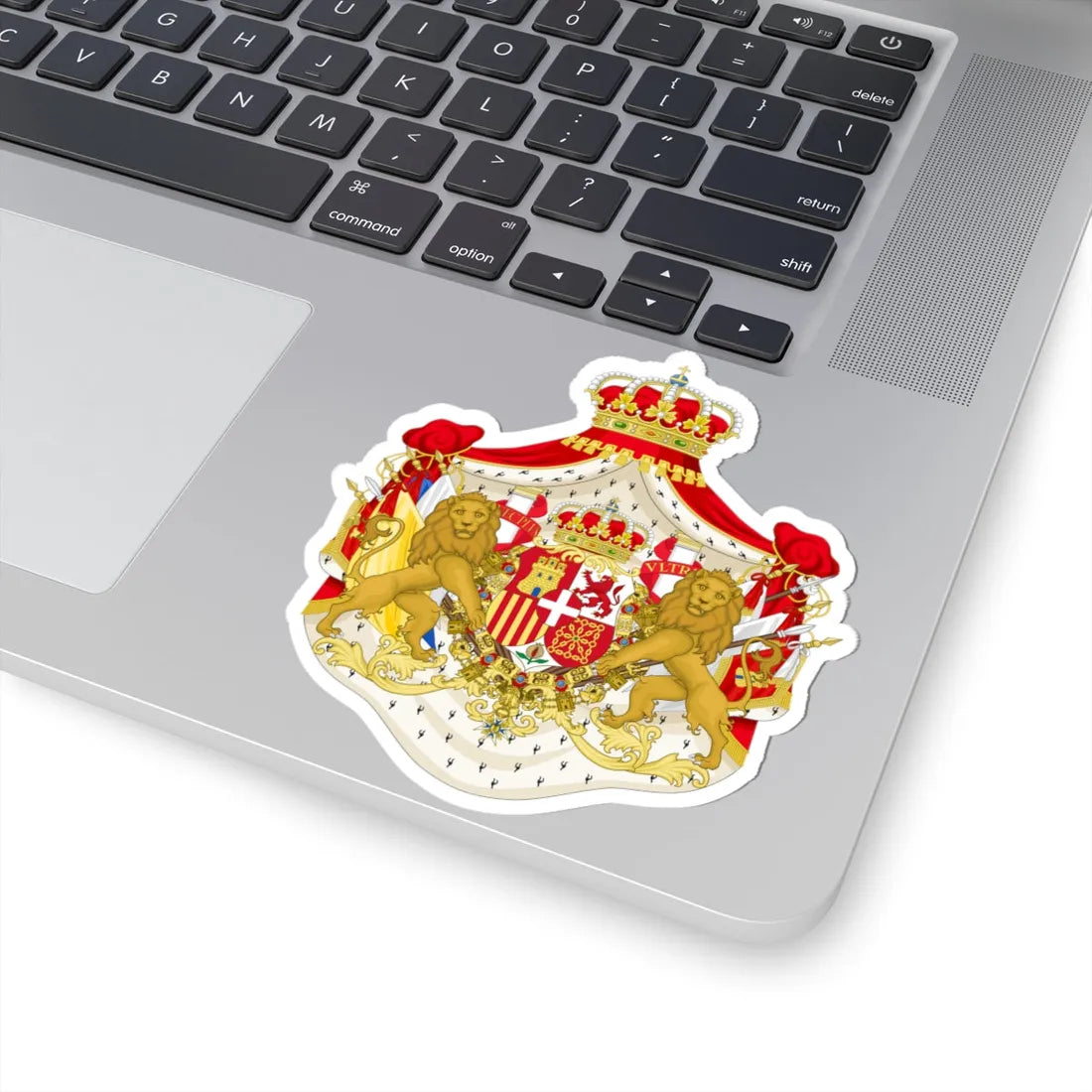 Full Ornamented Coat of Arms of Amadeo I of Spain (Spain) (Coat of Arms) STICKER Vinyl Kiss-Cut Decal - The Sticker Space