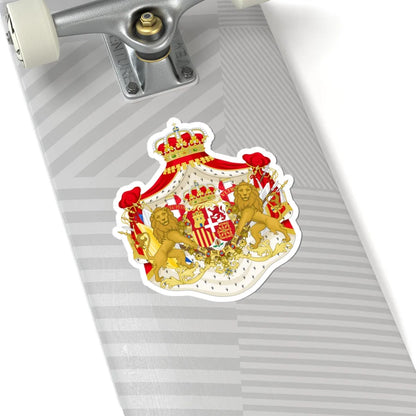 Full Ornamented Coat of Arms of Amadeo I of Spain (Spain) (Coat of Arms) STICKER Vinyl Kiss-Cut Decal - The Sticker Space