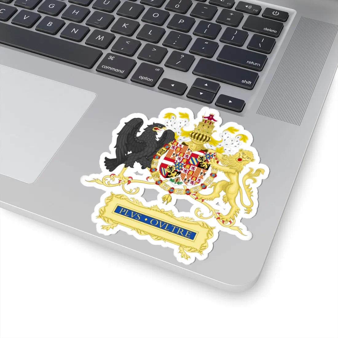 Full Ornamented Coat of Arms of Charles I of Spain 1516-1518 (Spain) (Coat of Arms) STICKER Vinyl Kiss-Cut Decal - The Sticker Space