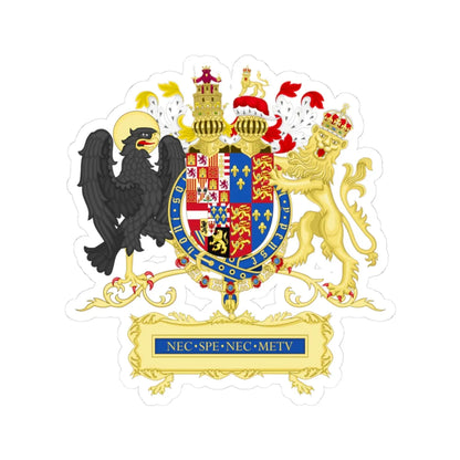 Full Ornamented Coat of arms of Philip II of Spain 1556-1558 (Spain) (Coat of Arms) STICKER Vinyl Kiss-Cut Decal 3 Inch White - The Sticker Space