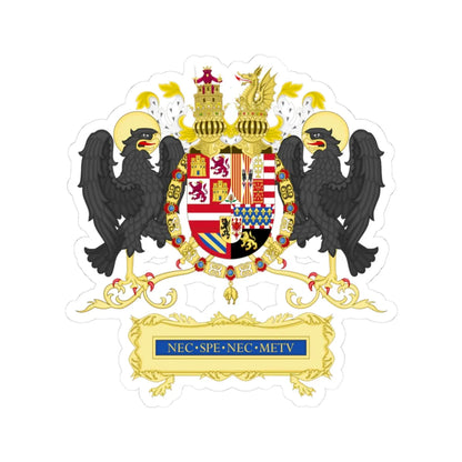 Full Ornamented Coat of arms of Philip II of Spain 1558-1580 (Spain) (Coat of Arms) STICKER Vinyl Kiss-Cut Decal 3 Inch White - The Sticker Space