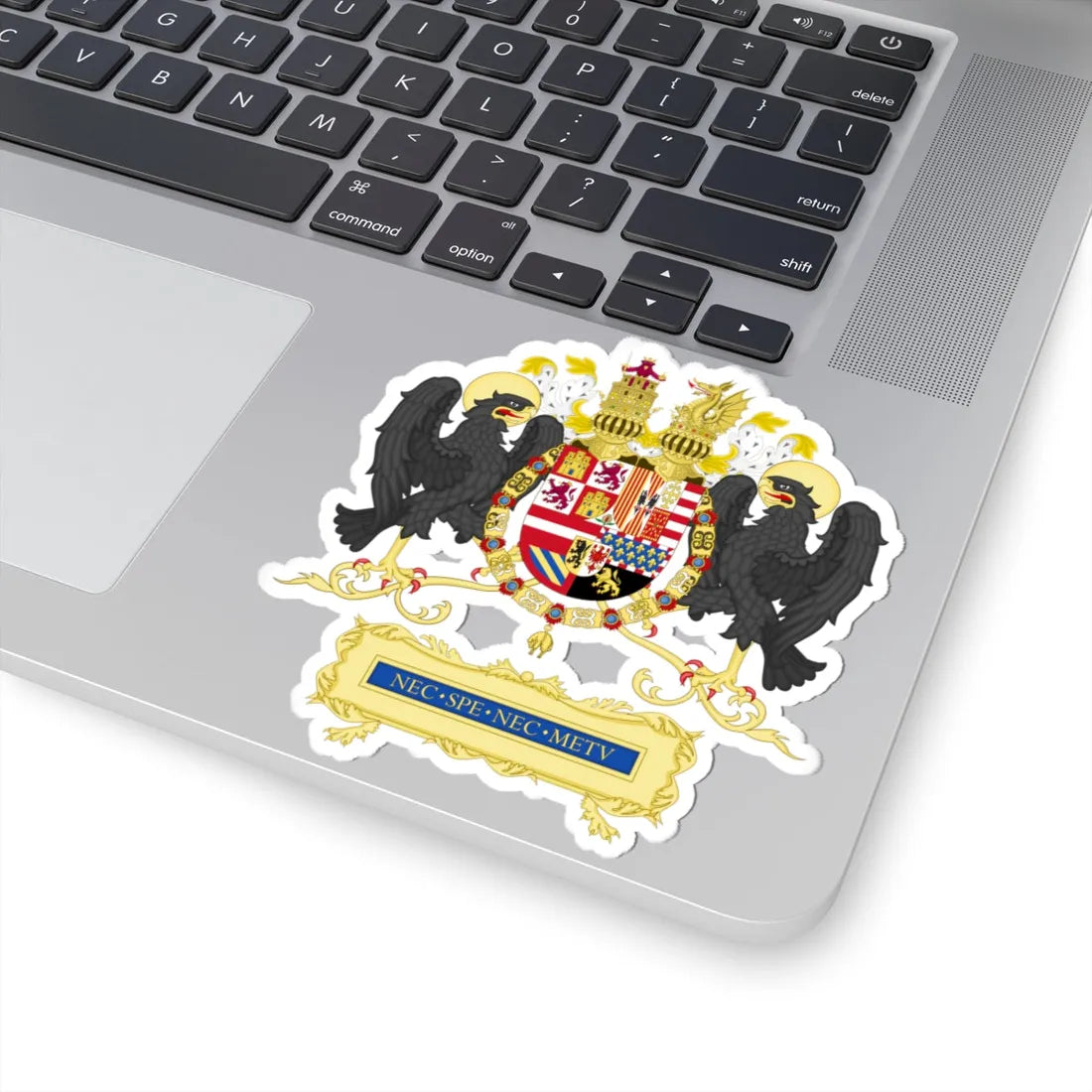 Full Ornamented Coat of arms of Philip II of Spain 1558-1580 (Spain) (Coat of Arms) STICKER Vinyl Kiss-Cut Decal - The Sticker Space