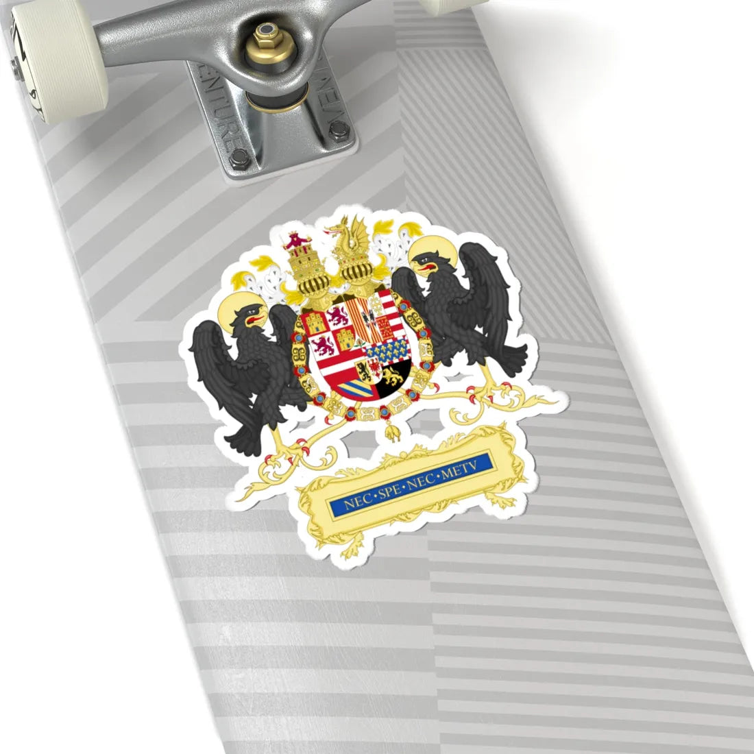 Full Ornamented Coat of arms of Philip II of Spain 1558-1580 (Spain) (Coat of Arms) STICKER Vinyl Kiss-Cut Decal - The Sticker Space