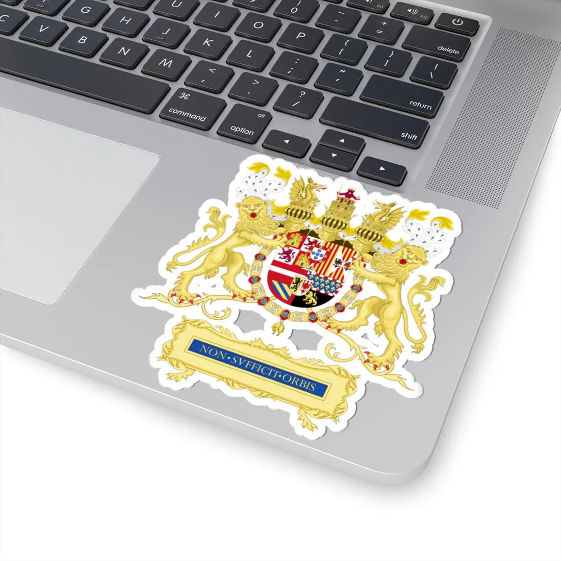 Full Ornamented Coat of Arms of Philip II of Spain 1580-1598 (Spain) (Coat of Arms) STICKER Vinyl Kiss-Cut Decal - The Sticker Space
