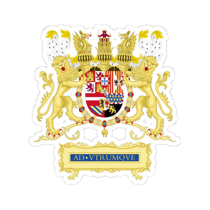 Full Ornamented Coat of Arms of Philip III of Spain (Spain) (Coat of Arms) STICKER Vinyl Kiss-Cut Decal 6 Inch White - The Sticker Space