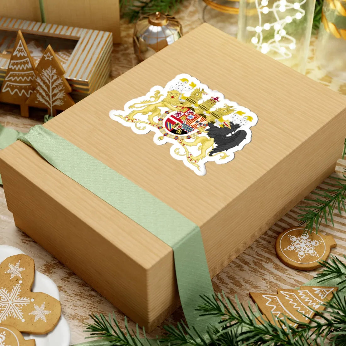 Full Ornamented Coat of Arms of Spanish House of Austria 1580-1668 (Spain) (Coat of Arms) STICKER Vinyl Kiss-Cut Decal - The Sticker Space