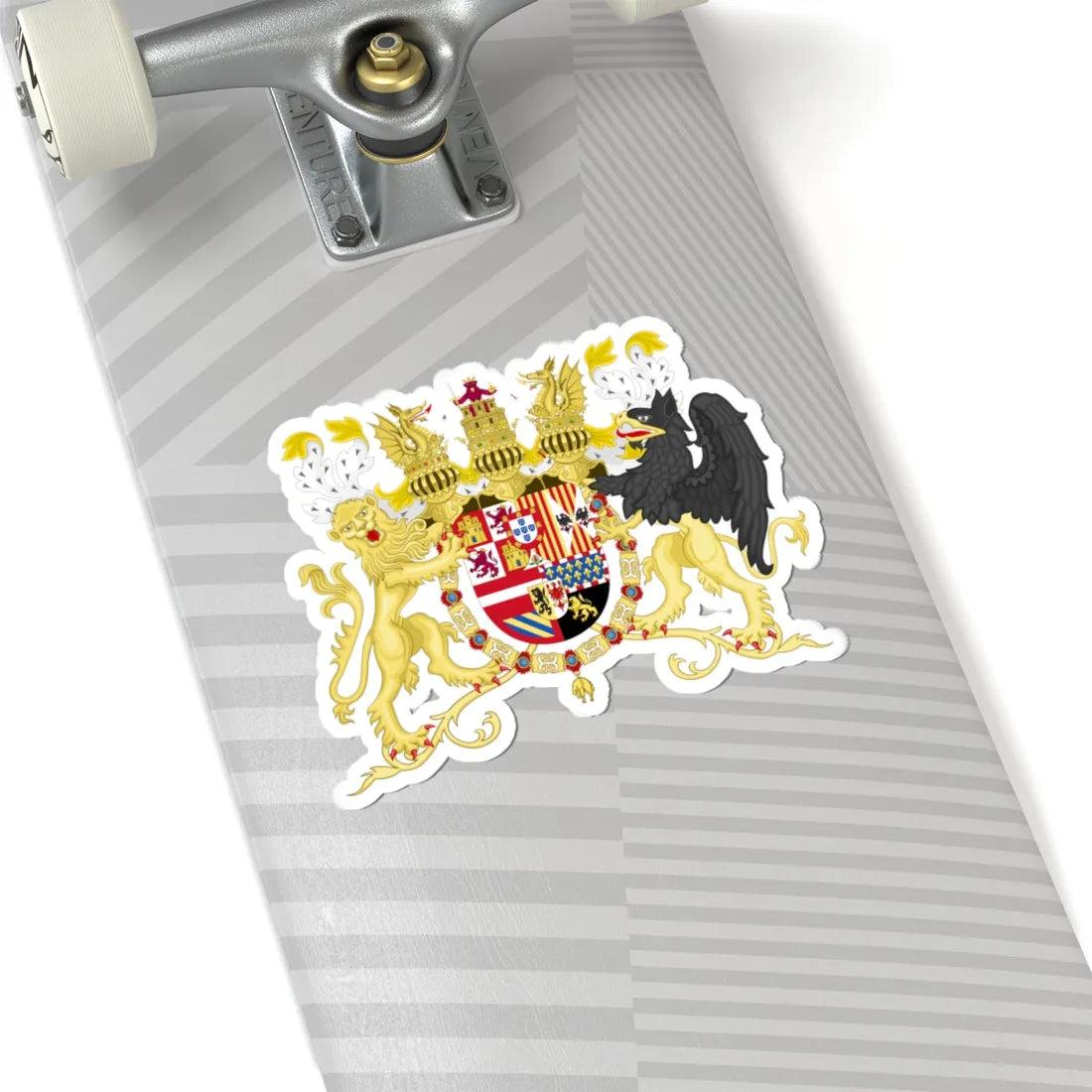 Full Ornamented Coat of Arms of Spanish House of Austria 1580-1668 (Spain) (Coat of Arms) STICKER Vinyl Kiss-Cut Decal - The Sticker Space