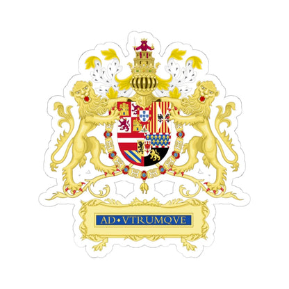Full Ornamented Royal Coat of Arms of Spain 1621-1668 (Spain) (Coat of Arms) STICKER Vinyl Kiss-Cut Decal 6 Inch White - The Sticker Space