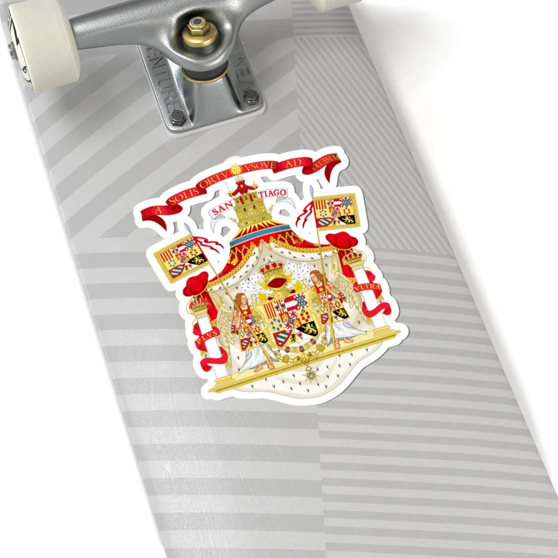 Full Ornamented Royal Coat of Arms of Spain 1761-1868 and 1874-1931 (Spain) (Coat of Arms) STICKER Vinyl Kiss-Cut Decal - The Sticker Space