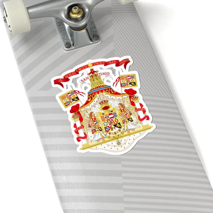 Full Ornamented Royal Coat of Arms of Spain 1761-1868 and 1874-1931 (Spain) (Coat of Arms) STICKER Vinyl Kiss-Cut Decal - The Sticker Space