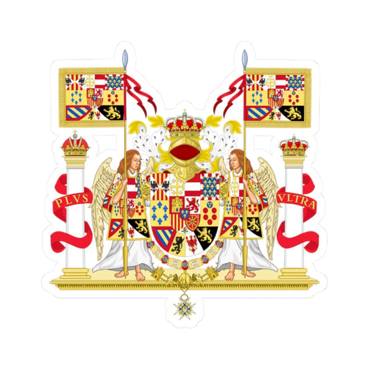 Full Ornamented Royal Coat of Arms of Spain 1931 (Spain) (Coat of Arms) STICKER Vinyl Kiss-Cut Decal 2 Inch White - The Sticker Space