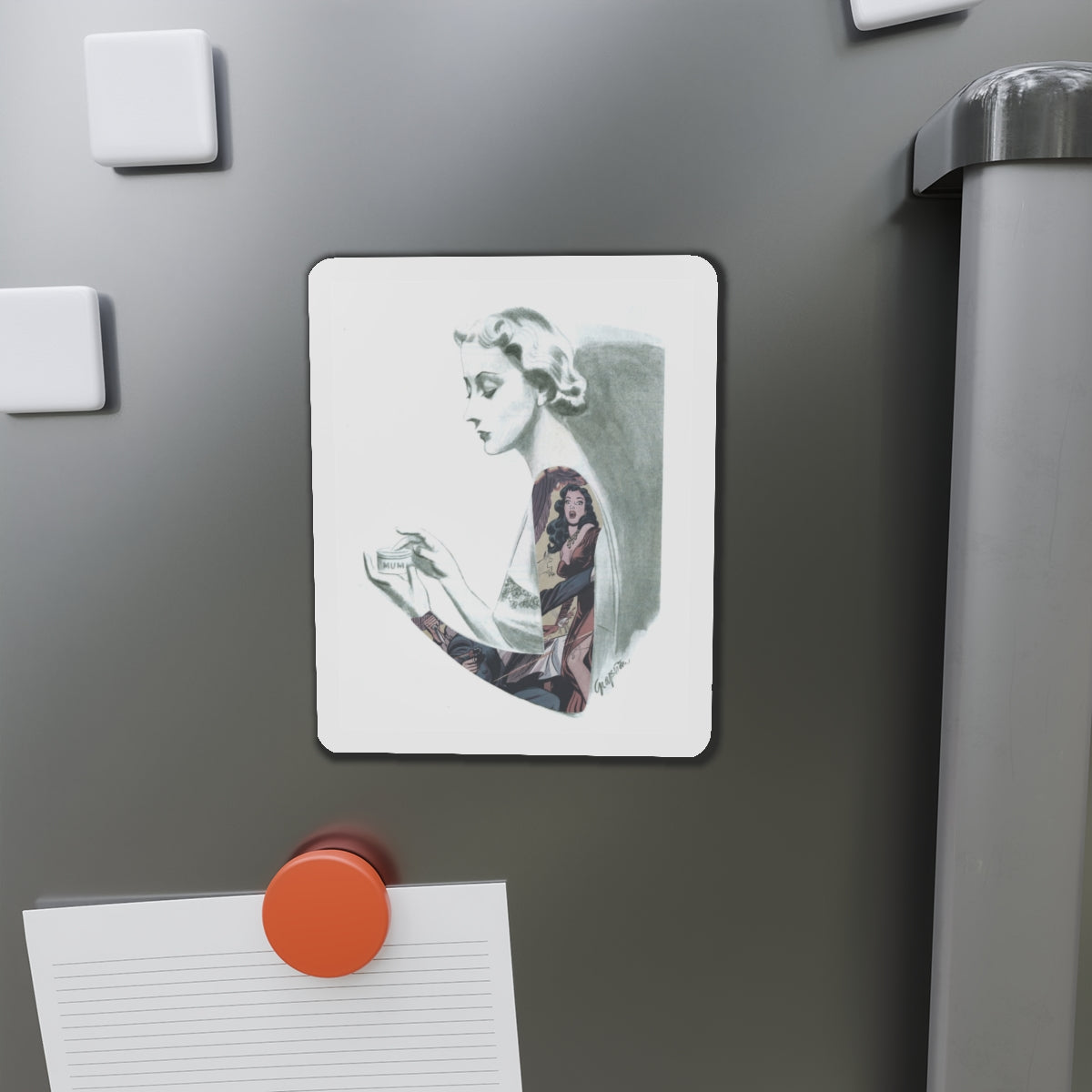 Full Sleeve, 1937 (Magazine Illustration) Refrigerator Magnet-The Sticker Space