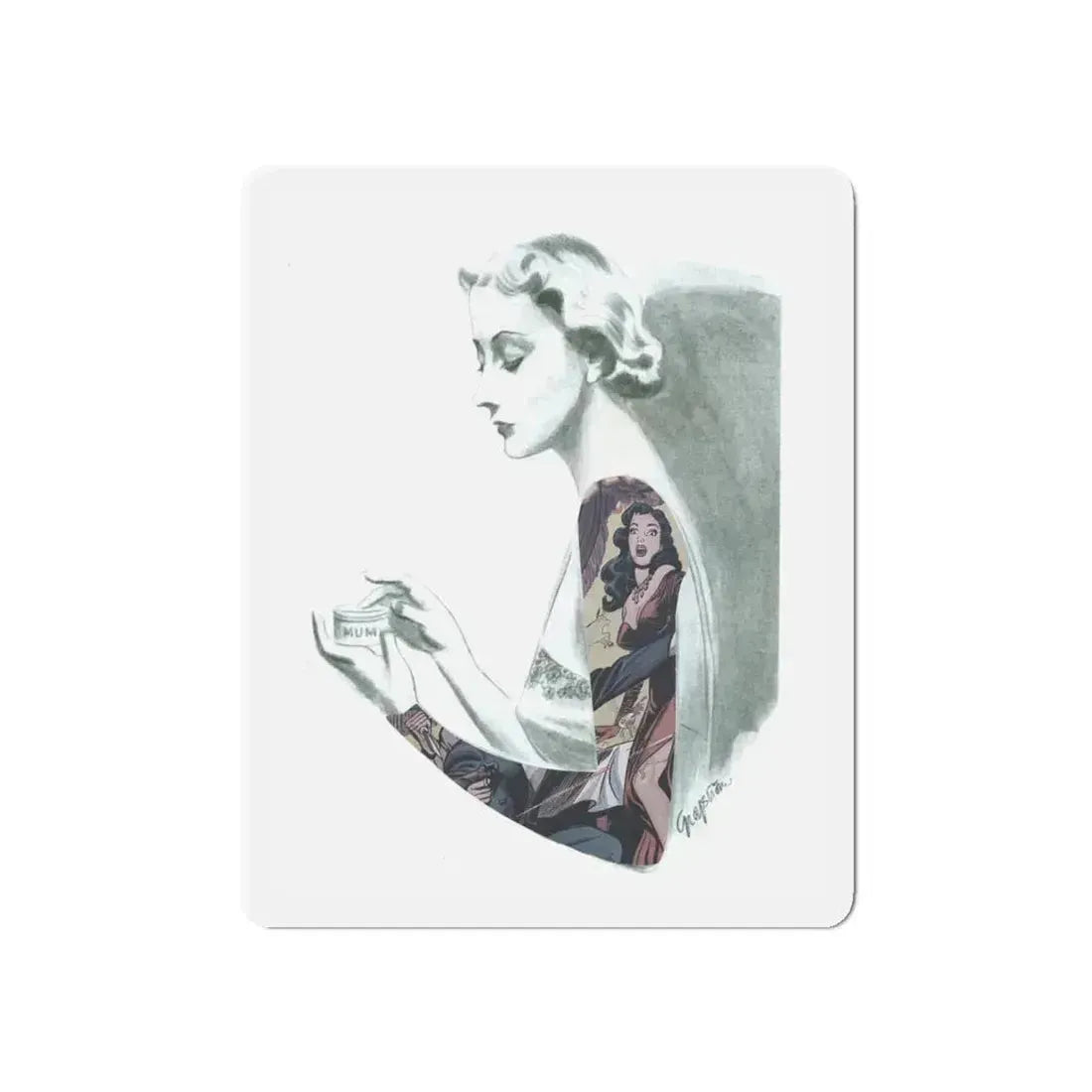 Full Sleeve, 1937 (Magazine Illustration) Refrigerator Magnet 6 Inch Die-Cut - The Sticker Space