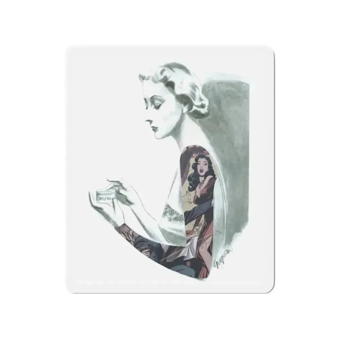 Full Sleeve, 1937 (Magazine Illustration) Refrigerator Magnet - The Sticker Space