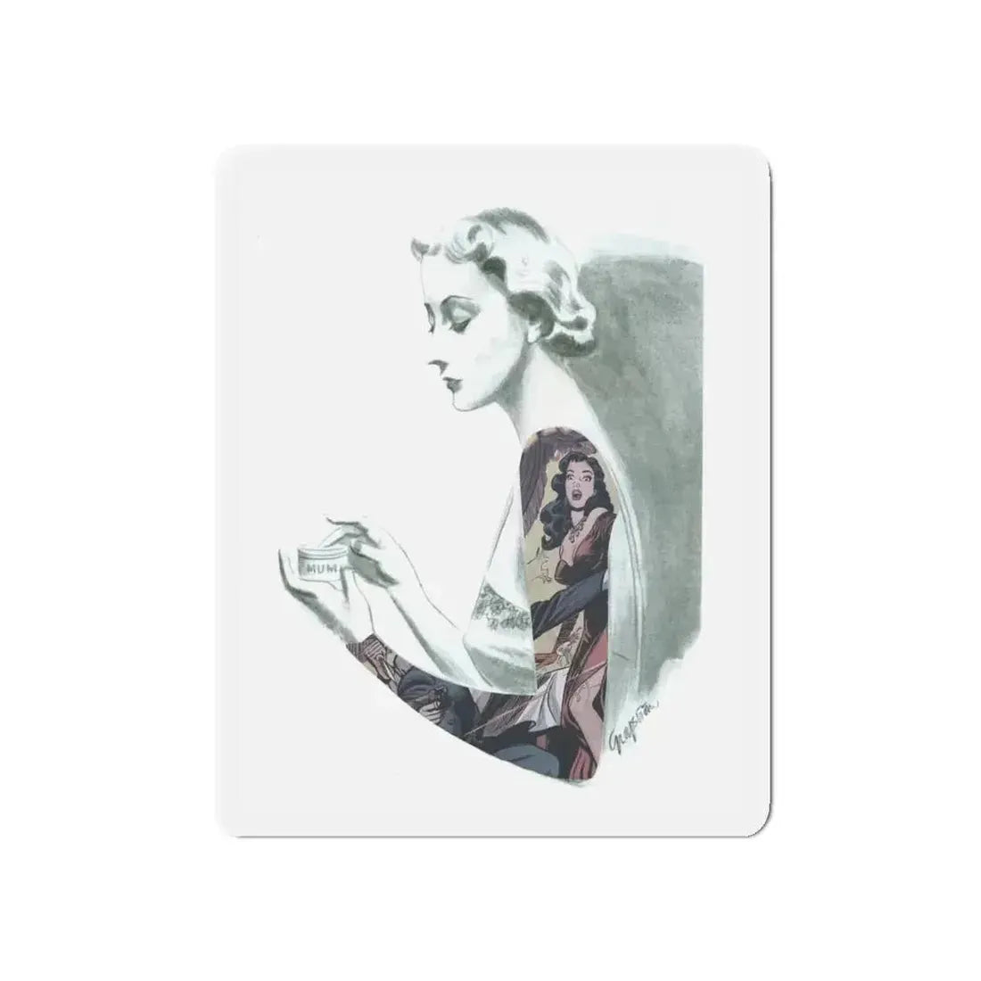 Full Sleeve, 1937 (Magazine Illustration) Refrigerator Magnet - The Sticker Space