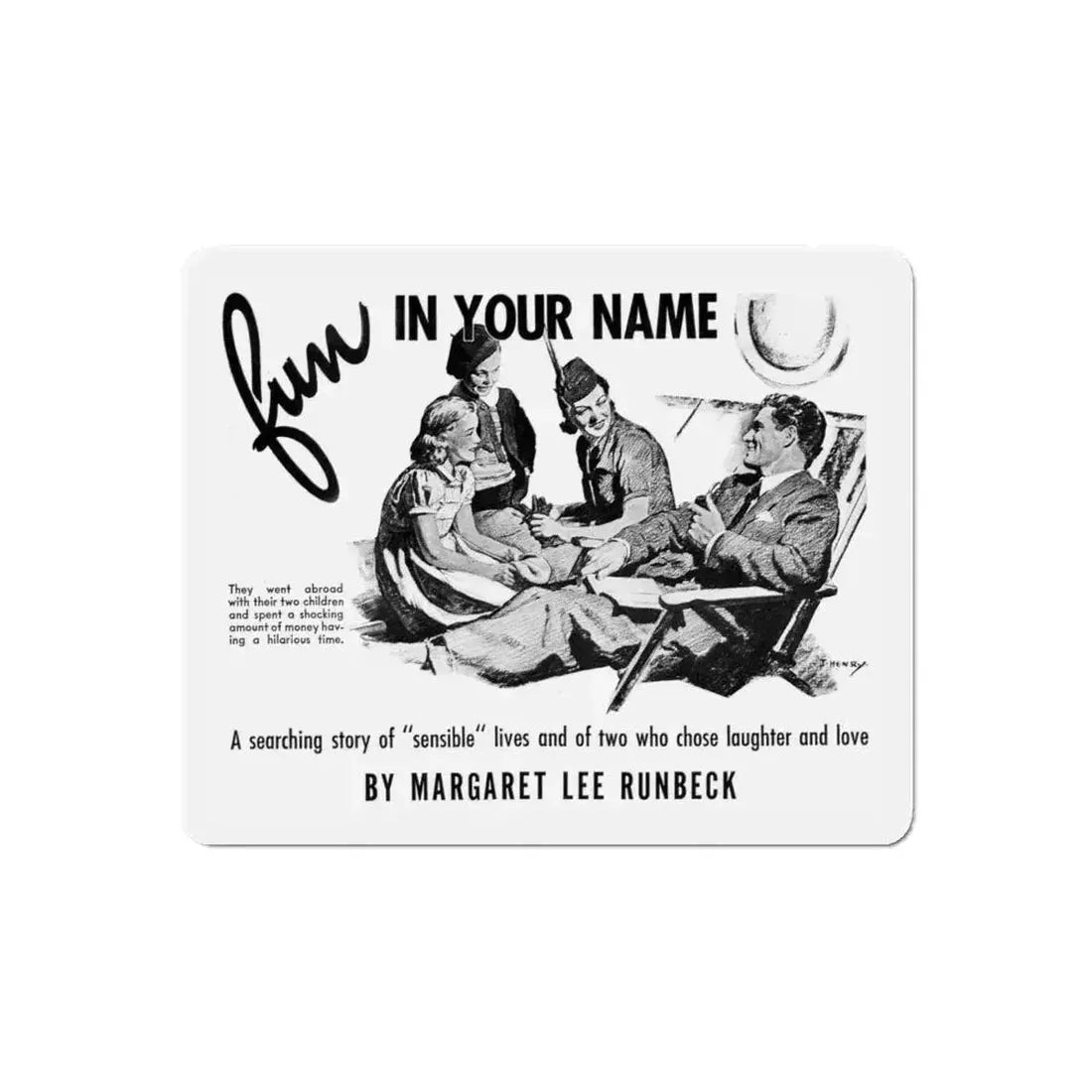 Fun In Your Name, Liberty, November 26, 1938 (Magazine Illustration) Refrigerator Magnet 6 Inch Die-Cut - The Sticker Space