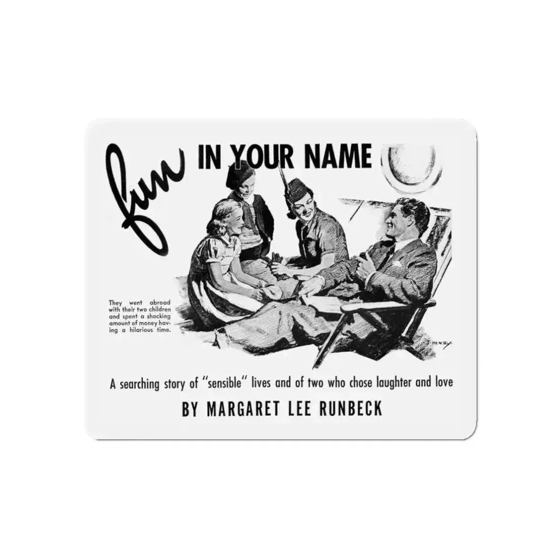 Fun In Your Name, Liberty, November 26, 1938 (Magazine Illustration) Refrigerator Magnet - The Sticker Space