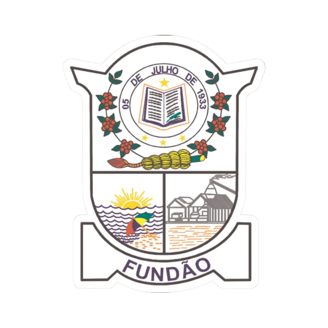 Fundao ES (Brazil) (Coat of Arms) STICKER Vinyl Kiss-Cut Decal 2 Inch White - The Sticker Space