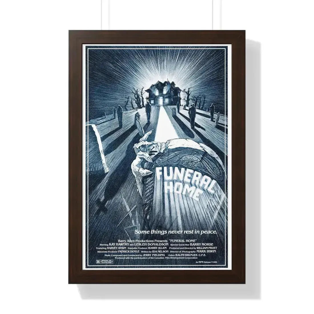 FUNERAL HOME 1980 - Framed Movie Poster 16″ x 24″ Walnut - The Sticker Space