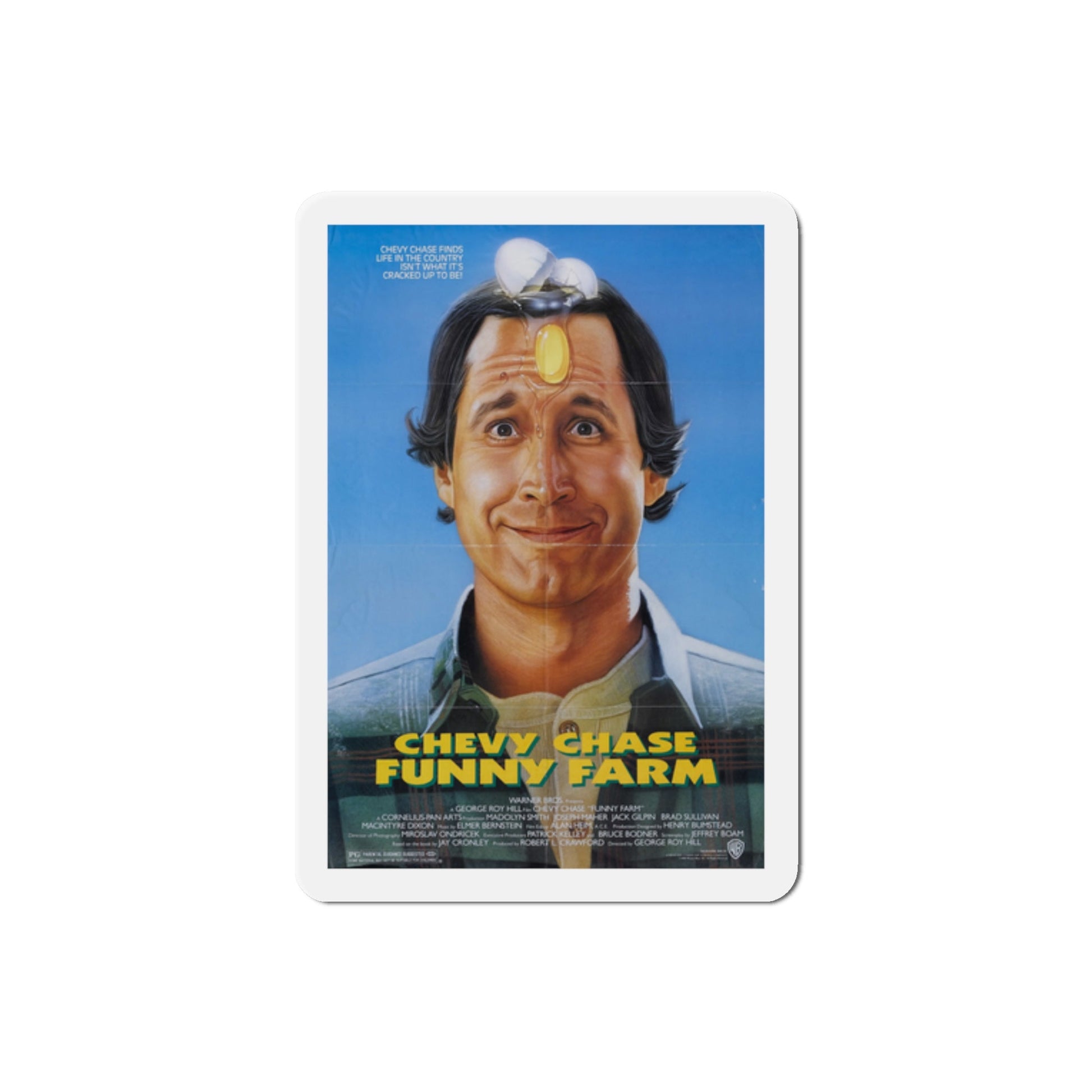 Funny Farm 1988 Movie Poster Die-Cut Magnet-2" x 2"-The Sticker Space