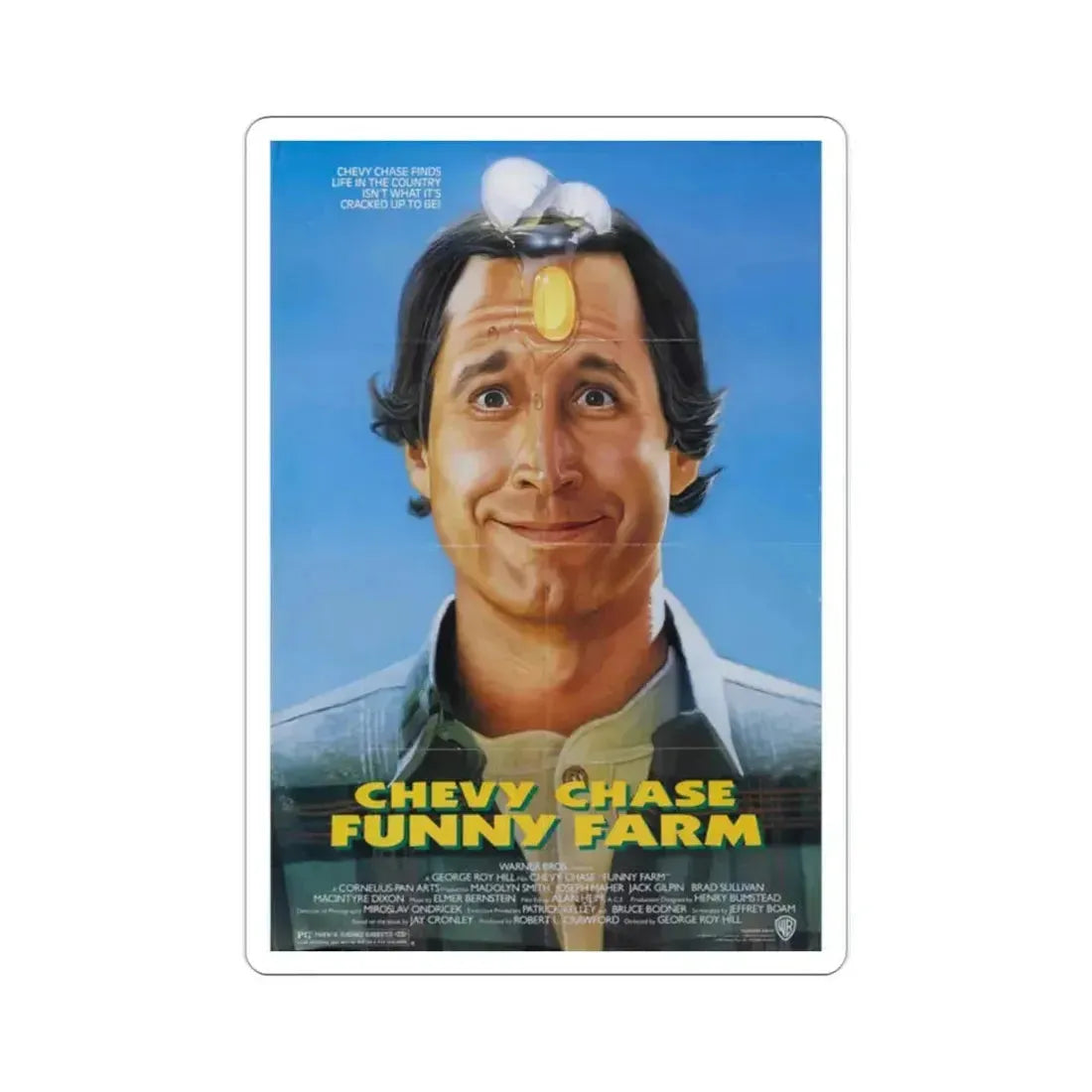 Funny Farm 1988 Movie Poster STICKER Vinyl Die-Cut Decal 2 Inch - The Sticker Space