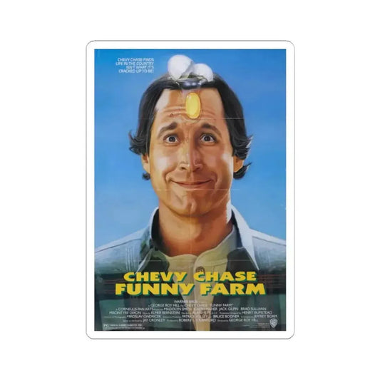 Funny Farm 1988 Movie Poster - STICKER Vinyl Kiss-Cut Decal 2 Inch White - The Sticker Space
