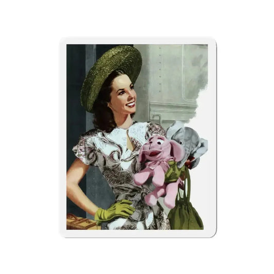 Funny That Way, Woman's Home Companion, January 1948 (Magazine Illustration) Refrigerator Magnet 2 Inch Die-Cut - The Sticker Space