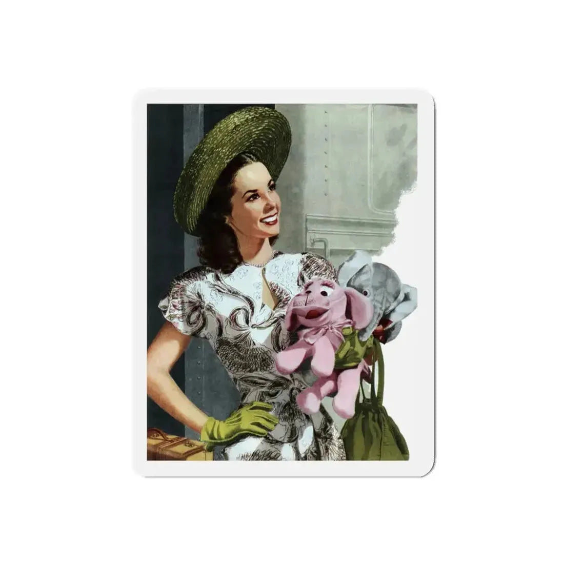 Funny That Way, Woman's Home Companion, January 1948 (Magazine Illustration) Refrigerator Magnet 4 Inch Die-Cut - The Sticker Space