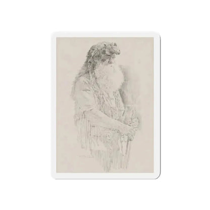 Fur Trapper (Magazine Illustration) Refrigerator Magnet 3" x 3" Die-Cut 1 pc - The Sticker Space