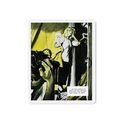 Furnished Room, Redbook, December 1946 (Magazine Illustration) Refrigerator Magnet 4 Inch Die-Cut - The Sticker Space