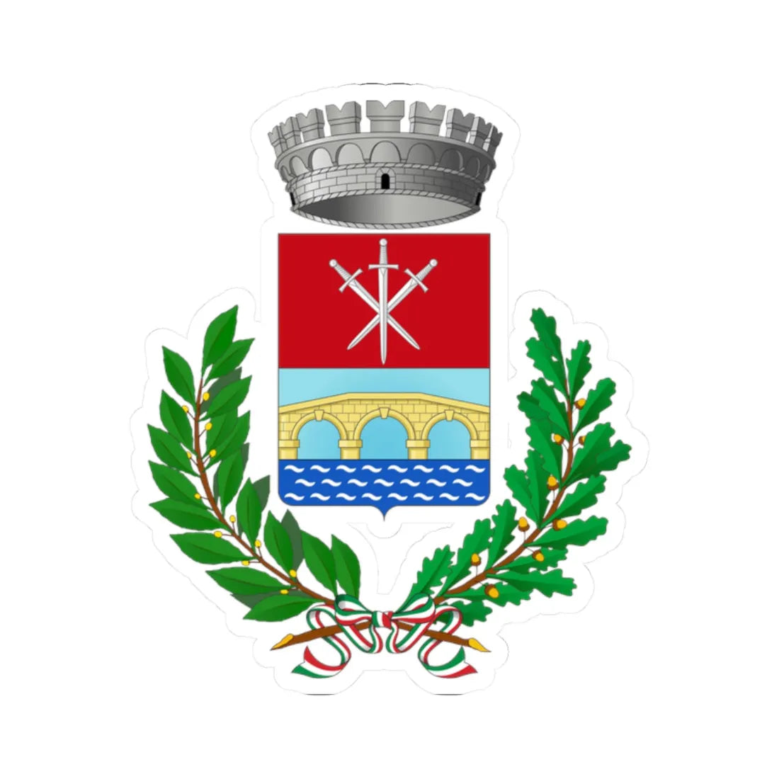 Furtei-Stemma (Italy) (Coat of Arms) STICKER Vinyl Kiss-Cut Decal 2 Inch White - The Sticker Space