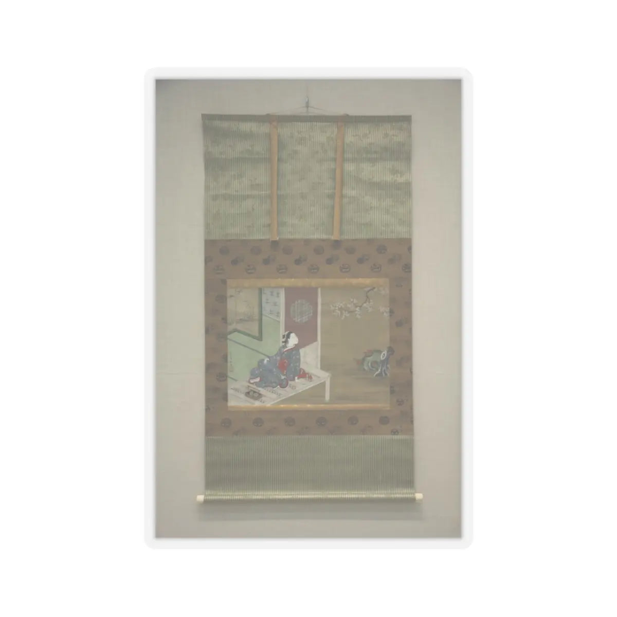 Furuyama Moromasa - Courtesan Resting on the Veranda - 18th century v2 - STICKER Vinyl Kiss-Cut Decal
