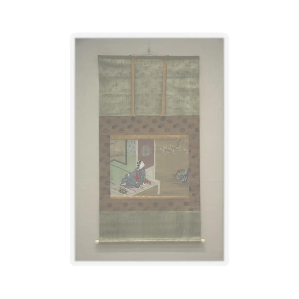 Furuyama Moromasa - Courtesan Resting on the Veranda - 18th century v2 - STICKER Vinyl Kiss-Cut Decal