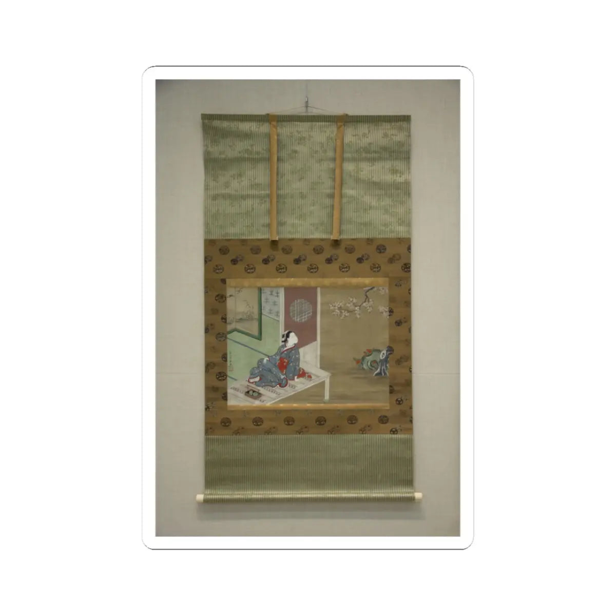 Furuyama Moromasa - Courtesan Resting on the Veranda - 18th century v2 - STICKER Vinyl Kiss-Cut Decal
