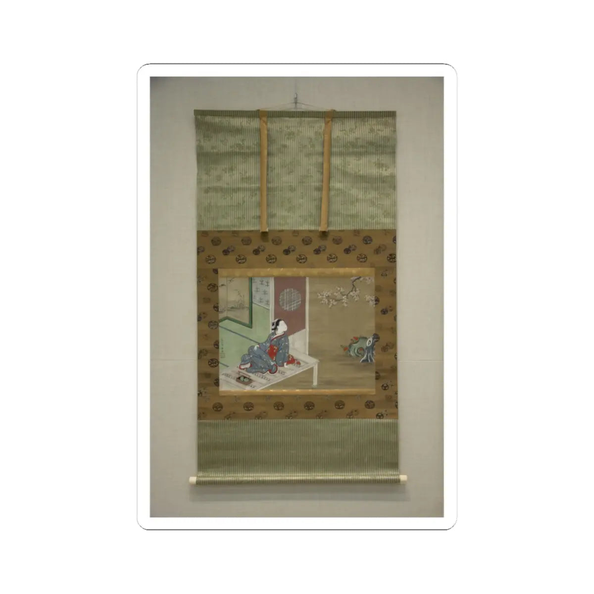 Furuyama Moromasa - Courtesan Resting on the Veranda - 18th century v2 - STICKER Vinyl Kiss-Cut Decal