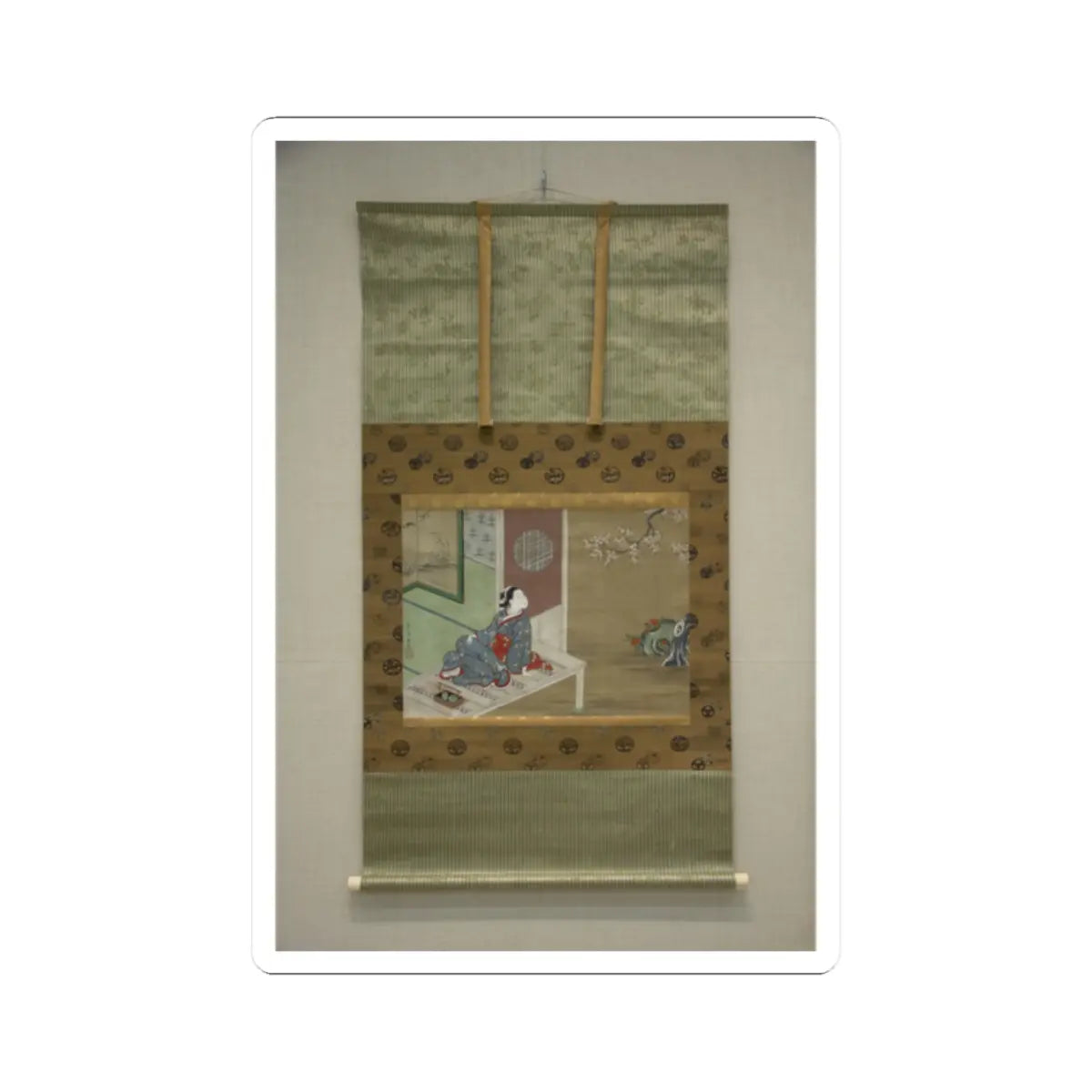 Furuyama Moromasa - Courtesan Resting on the Veranda - 18th century v2 - STICKER Vinyl Kiss-Cut Decal