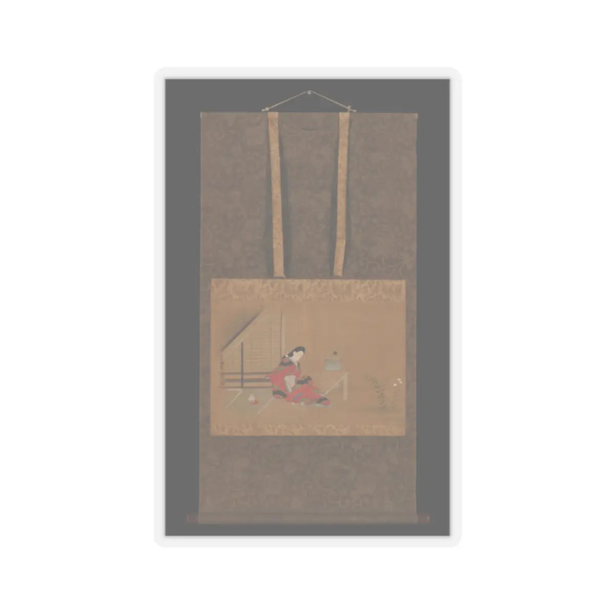 Furuyama Moroshige - Young Woman on a Veranda - second half of the 17th v3 - STICKER Vinyl Kiss-Cut Decal
