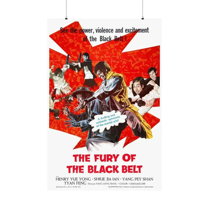 FURY OF THE BLACK BELT (THE REAL DRAGON) 1975 - Paper Movie Poster 36" x 54" Matte - The Sticker Space