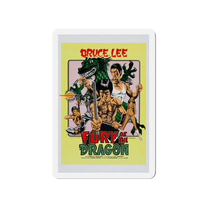 FURY OF THE DRAGON 1976 Movie Poster - Die-Cut Magnet-4" x 4"-The Sticker Space