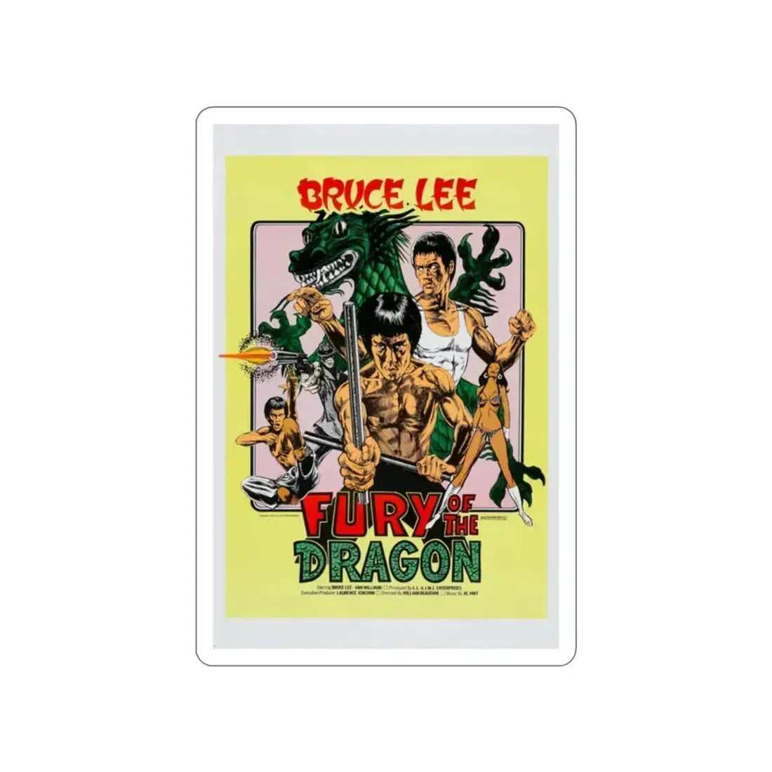 FURY OF THE DRAGON 1976 Movie Poster STICKER Vinyl Die-Cut Decal 2 Inch - The Sticker Space