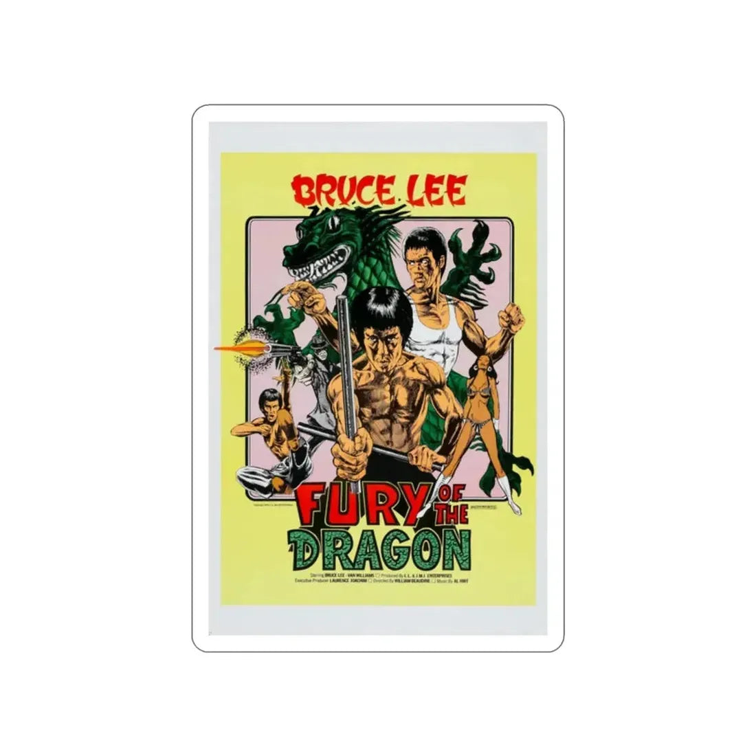 FURY OF THE DRAGON 1976 Movie Poster STICKER Vinyl Die-Cut Decal - The Sticker Space