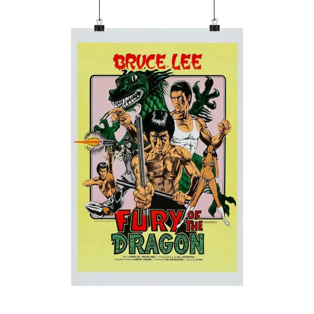 FURY OF THE DRAGON 1976 - Paper Movie Poster - The Sticker Space
