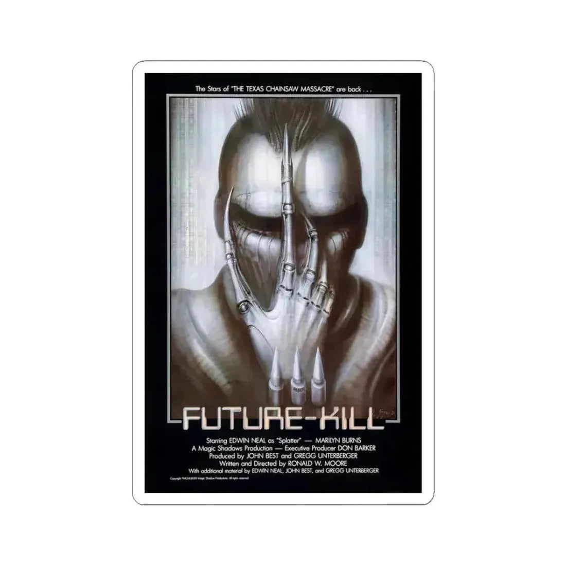 Future Kill 1985 Movie Poster - STICKER Vinyl Kiss-Cut Decal 3 Inch White - The Sticker Space