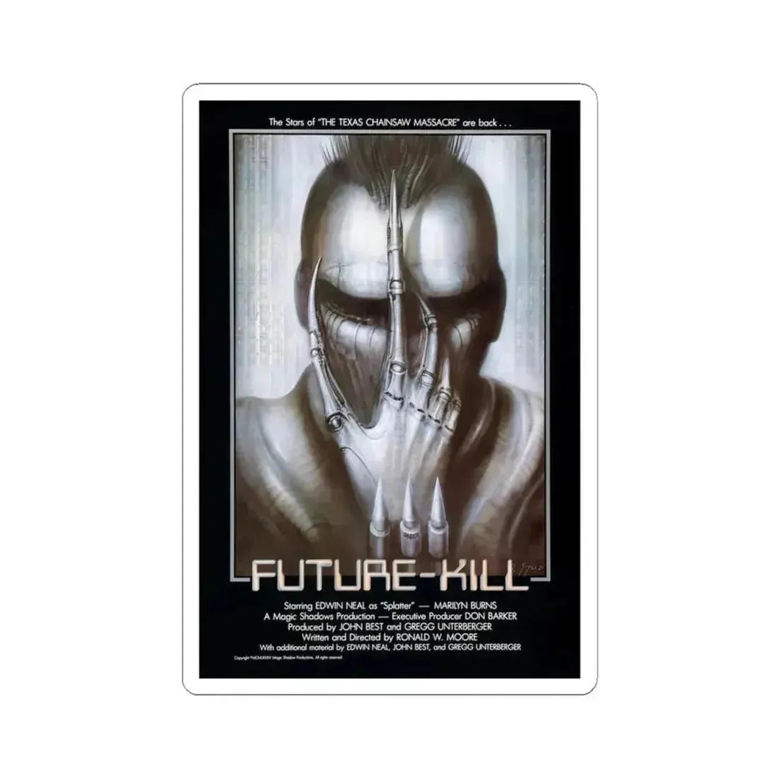FUTURE KILL 1985 Movie Poster - STICKER Vinyl Kiss-Cut Decal 4 Inch White - The Sticker Space