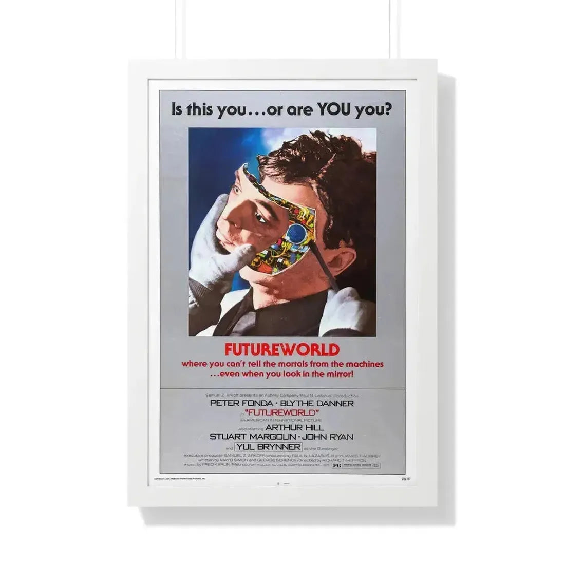 FUTUREWORLD 1976 - Framed Movie Poster 20" x 30" White - The Sticker Space